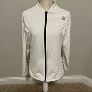 Reebok White Zipper Jacket Size Medium
